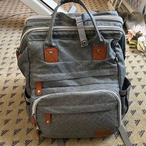 Grey Diaper Bag Backpack